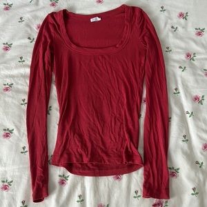 Cotton On red squoval neck long sleeve